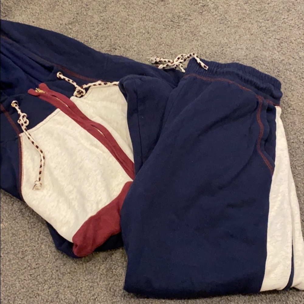 Hem & Thread navy and burgundy sweatsuit